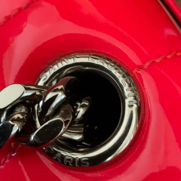 SAINT LAURENT Hot Pink Vicky Patent Leather Crossbody Bag - Picture 12 of 16